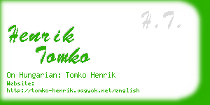 henrik tomko business card